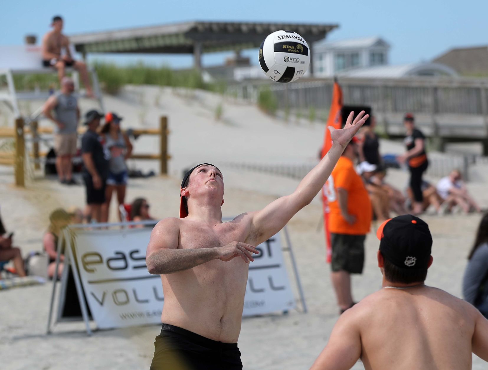 Philadelphia Flyers prospects sign autographs and play volleyball